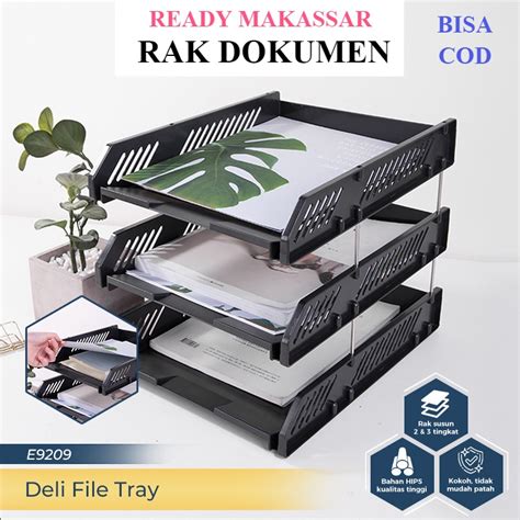 Jual SUPER MURAH File Tray Rak File Susun Bahan Plastik 2 Tingkat