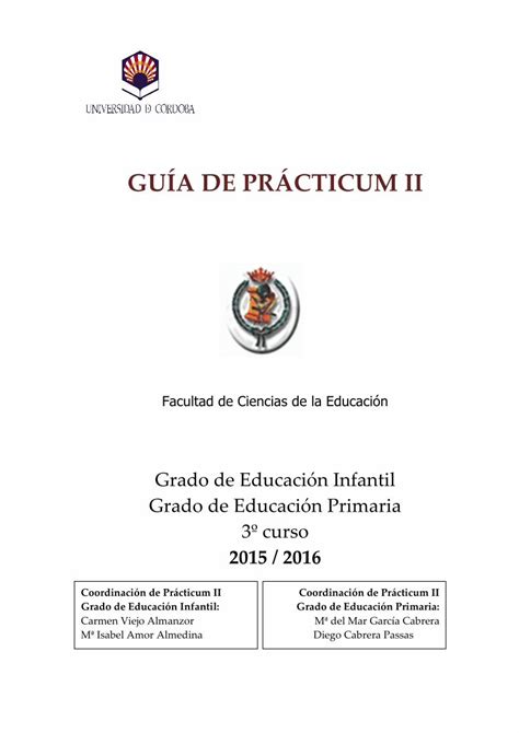 Pdf Gu A De Pr Cticum Ii Ii De Los Grados De Ed