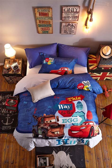 Disney Cars 3 Movie Birthday Gift Bedding Set for Kids Blue Bedding ...