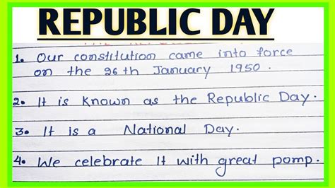 10 Line Essay On Republic Day In English L Republic Day Essay L Write