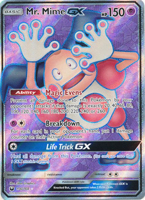 Mr Mime Gx 156168 Full Art Ultra Rare Sun And Moon Etsy