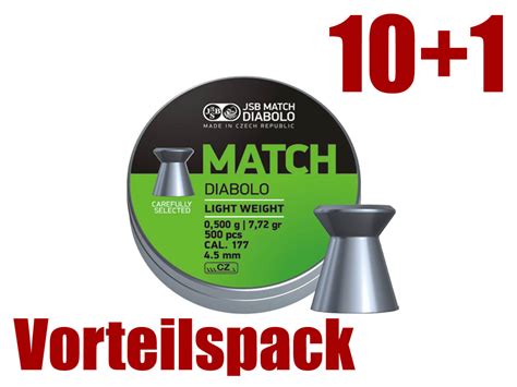 Vorteilspack Flachkopf Diabolos Jsb Match Light Kaliber