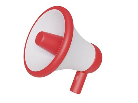 Premium Photo White Red Megaphone D Render