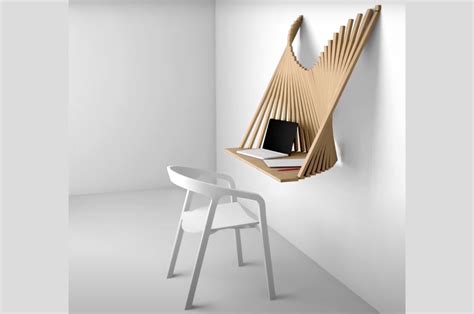 Flow Wall Desk Transforms From A Work Of Art Into A Functional Table