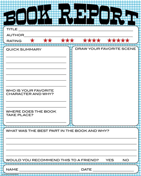 Book Report Template 23th Grade Cc Alcala Norte