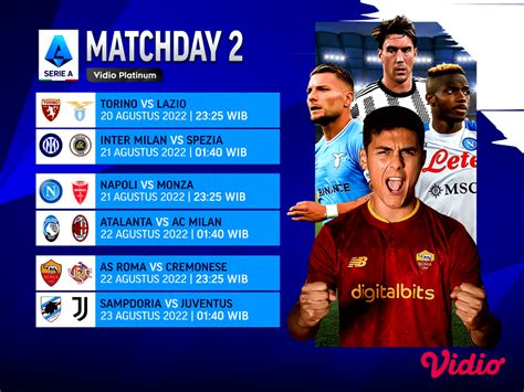 Jadwal Lengkap Serie A 2022 23 Pekan Kedua Vidio