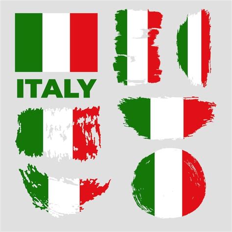 Vector stock ilustración conjunto de banderas italianas aislado italia