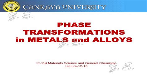 Phase Transformations In Metals And Alloysie Cankaya Edu Tr Uploads