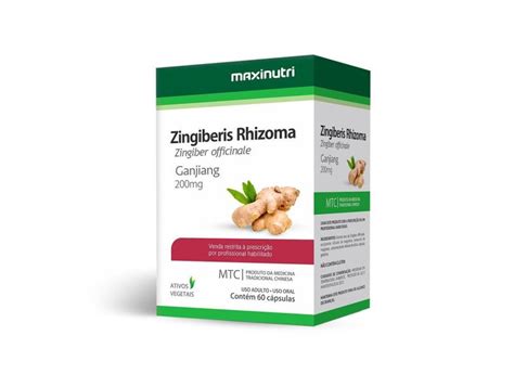 Gengibre Zingiber officinale 60 Cápsulas Maxinutri o Melhor