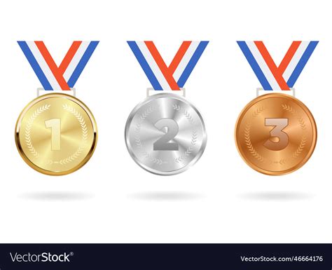 Collection of gold silver and bronze winner award Vector Image