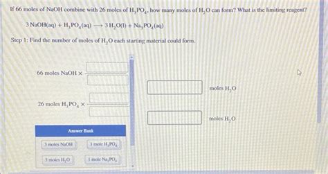 Solved If 66 Moles Of NaOH Combine With 26 Moles Of H PO Chegg
