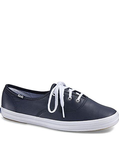 Keds Champion Original Leather Lace Up Sneaker In Navy Blue Lyst