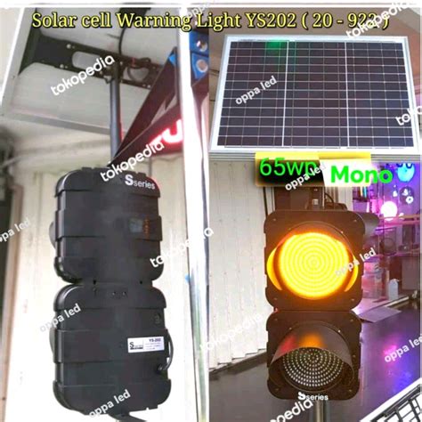 Jual Lampu Traffic Solar Cell Warning Lalu Lintas 2 Mata Original 100