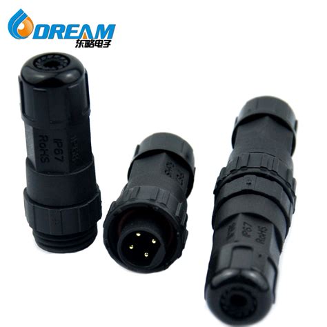 Ip68 Plastic M16 Mini Screw Type 4 Pin Male Female Power Connector 4