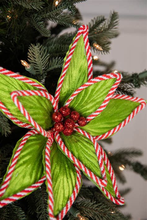 24” Green Peppermint Edge Poinsettia Stem New Styles Sale Hot At