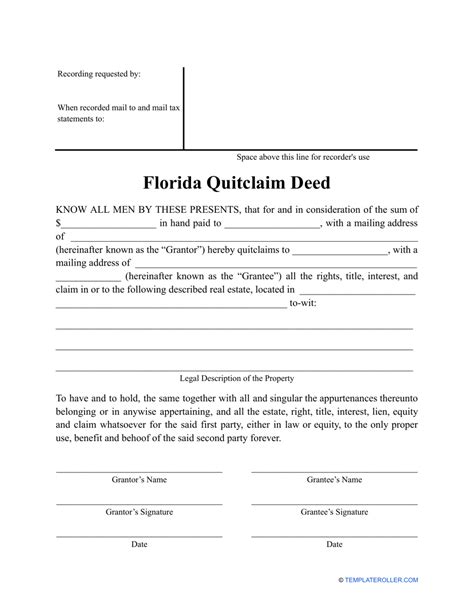 Florida Quitclaim Deed Form Fill Out Sign Online And Download Pdf