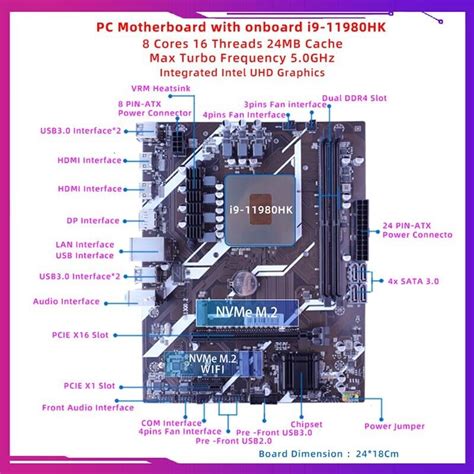 Motherboard Pc Gaming Mainboardonboard I9 Cpu Combo I9 11980hk 8 Cores 16 Thread Ebay