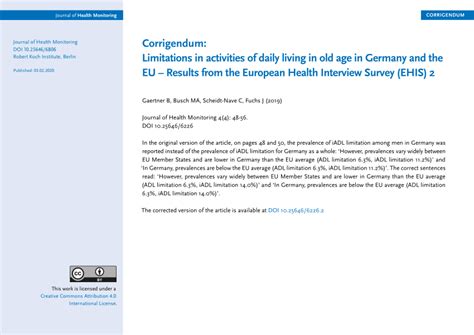 Pdf Corrigendum Limitations In Activities Of Daily Living In Old Age