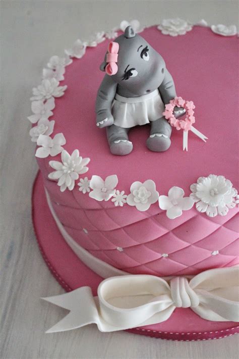 Feines Handwerk Rosa Hippo Törtchen für eine zuckersüße Baby Party