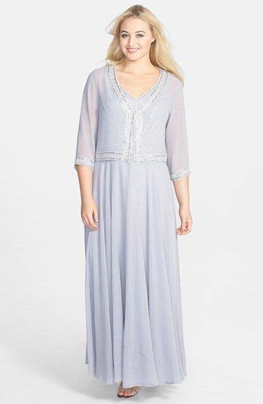 J Kara Embellished Chiffon Gown With Jacket Nordstrom Embellished