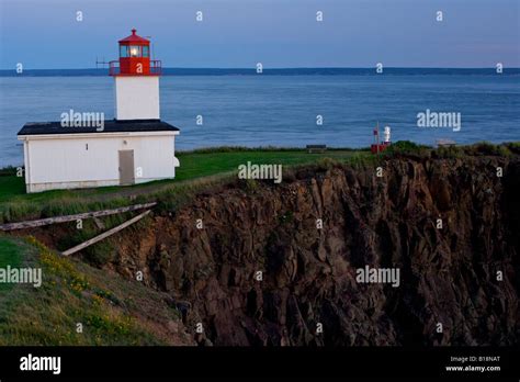 Cape Dor Lighthouse At Blue Hour Cape Dor Cape Chignecto Bay Of