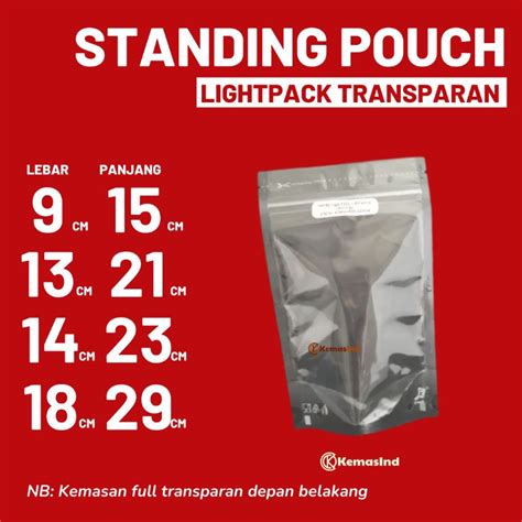 Jual Ecer Kemasan Standing Pouch Transparan Lighpack Lightpack X