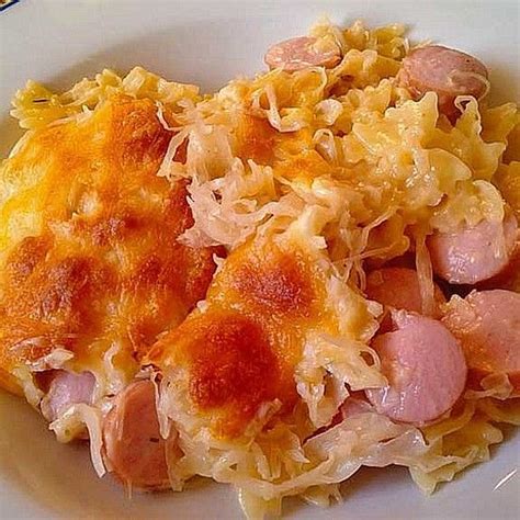 Spirelli Sauerkraut Gratin Mit Wiener W Rstchen Von Chey Chefkoch