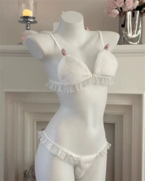 𝑺𝑹 Snow Bunny Lingerie Set Kawaii Harajuku Style Cute Underwear LN1308