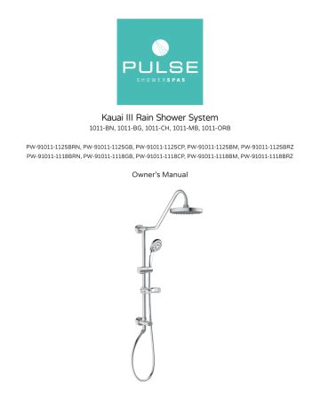 Pulse Showerspas Kauai Iii Shower System Owners Manual Manualzz