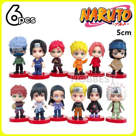 Jual Action Figure NARUTO CHIBI 5cm Set Isi 6 Pcs Miniatur Topper Kue