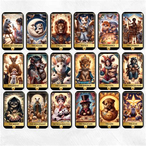 Digital Cute Baby Animals Tarot Deck Printable Tarot Cards 78 Tarot ...