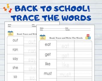 24 Printable Trace The Words Worksheet Alphabetical A Z Capital And