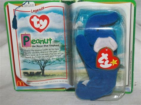 Mavin Ty Teenie Beanie Baby Peanut The Royal Blue Elephant Mcdonalds Nip