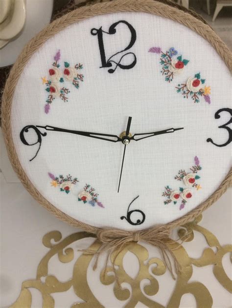 Embroid Wall Art Clock Embroidery Hoop Clock Hand Etsy