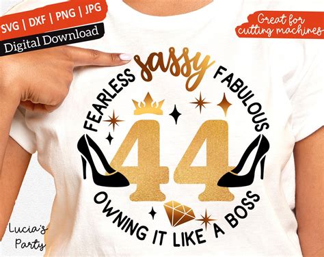 44 Birthday Svg 44th Birthday Svg For Women 44th Svg 44 And Fabulous