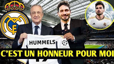 Officiel Mats Hummels Signe Au Real Madrid Communiqu Officiel Du