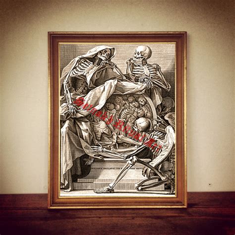 Death Print, Skeleton Illustration, Anatomical Poster, Medical Picture ...