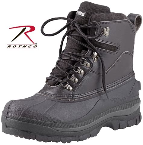 Black Extreme Cold Weather Hiking Boots - Rothco 8" Waterproof Winter ...