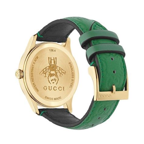 Gucci G Timeless Quartz Green Dial Green Leather Strap Watch For Women