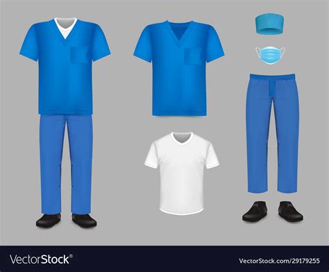 Medical Uniform Scrub Set Isolated Royalty Free Vector Image