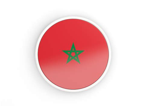 Round Icon With White Frame Illustration Of Flag Of Morocco