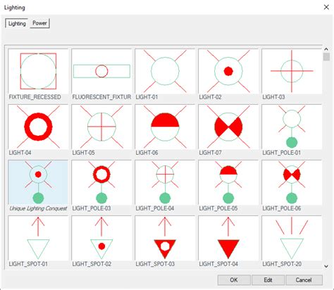 Lighting Fixture Symbols