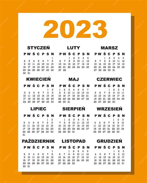 Premium Vector | Polish calendar for 2023.