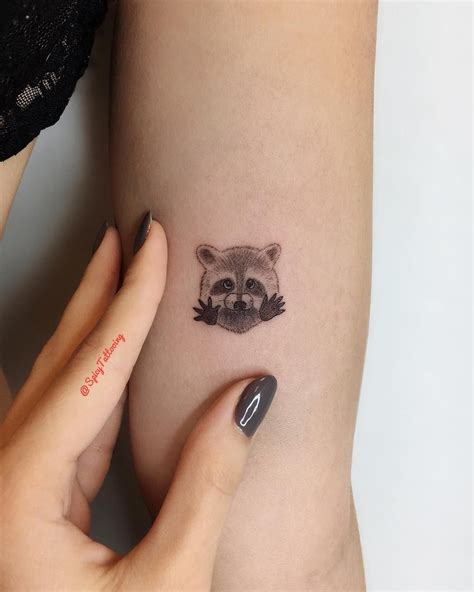 Raccoon Mini Tattoo Mini Tattoos Minimalist Tattoo Small Tattoos