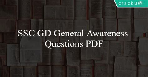 Ssc Gd Constable General Awareness Questions Pdf Set 2 Cracku