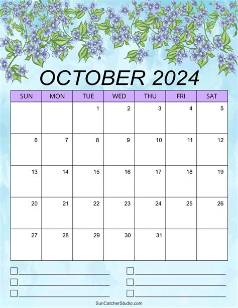 October Calendar Printable Free Template Noami Angelika