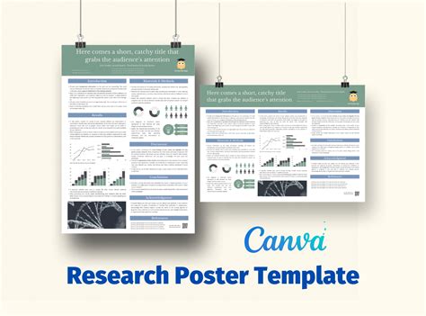 Scientific Poster Template Canva to Present Your Research Study A0 Portrait and Landscape Ideal ...