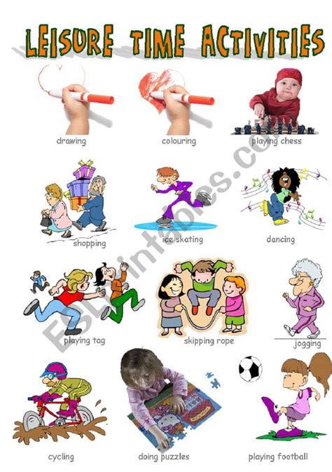 Free Time And Leisure Activities Vocabulary In English Off