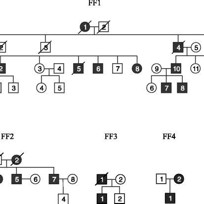 Pedigrees Of Finnish Families Ff Black Figures Represent Affected