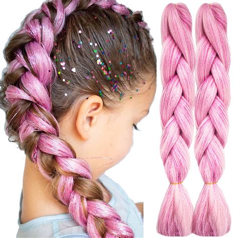 Colourful Feed In Braids With Extensions For Beginners Tutorial For